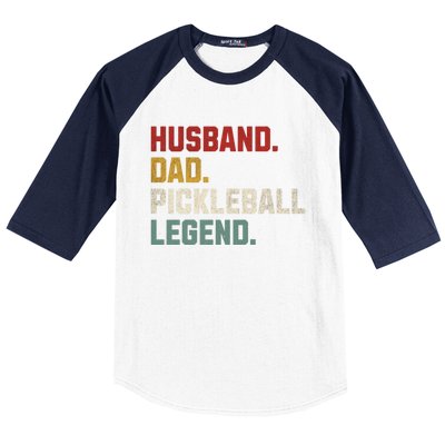 Funny Husband Dad Pickleball Legend Vintage FatherS Day Great Gift Baseball Sleeve Shirt