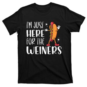 Funny Hot Dog I'm Just Here For The Wieners Sausage lovers T-Shirt