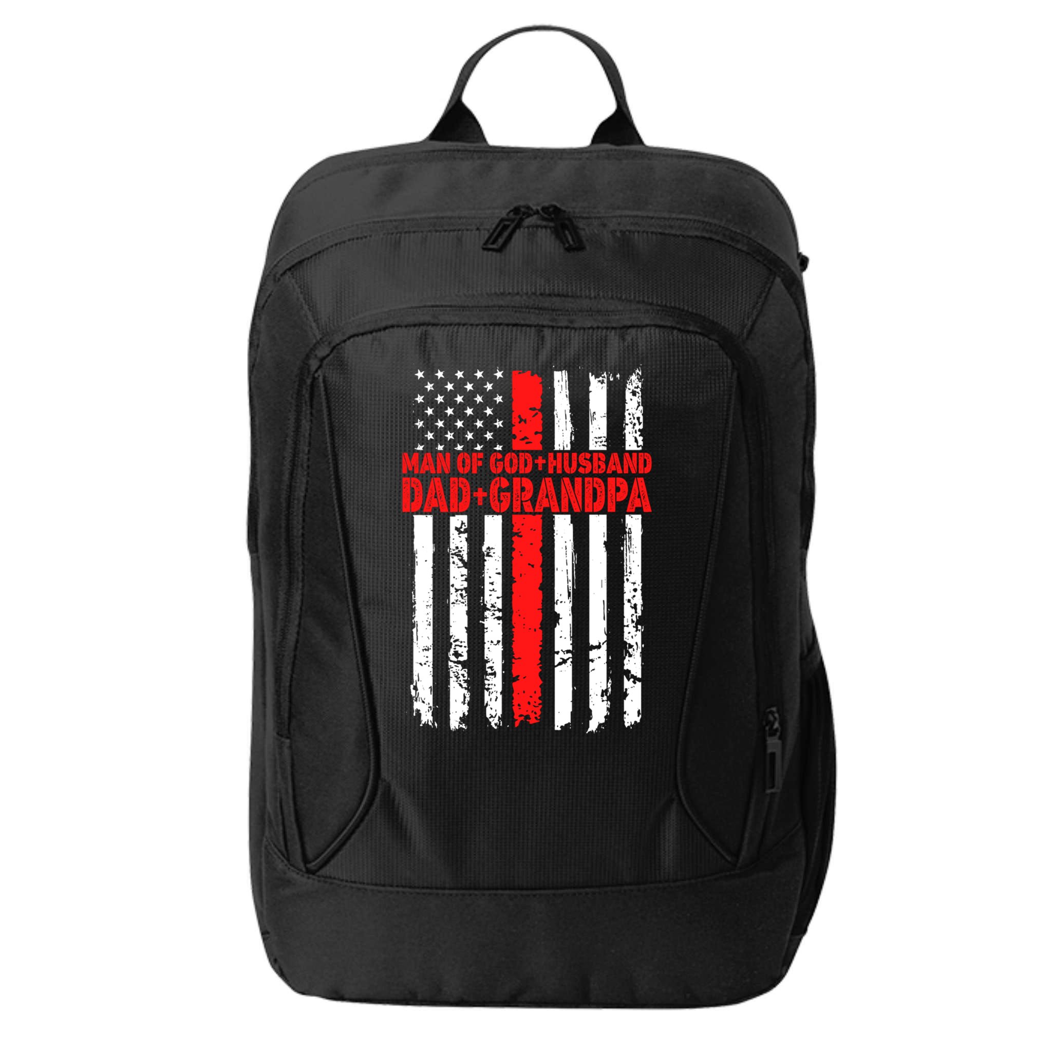 Funny Husband Dad Grandpa American Flag Fathers Day Meaningful Gift City Backpack