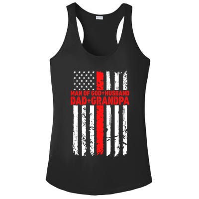 Funny Husband Dad Grandpa American Flag Fathers Day Meaningful Gift Ladies PosiCharge Competitor Racerback Tank