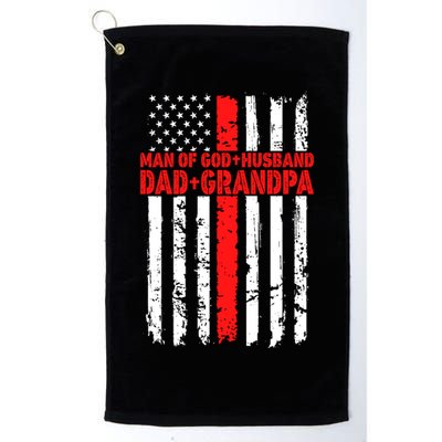 Funny Husband Dad Grandpa American Flag Fathers Day Meaningful Gift Golf Towel