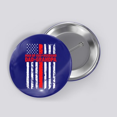 Funny Husband Dad Grandpa American Flag Fathers Day Meaningful Gift Button
