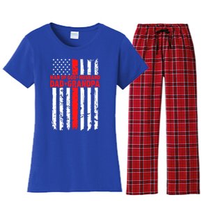 Funny Husband Dad Grandpa American Flag Fathers Day Meaningful Gift Women's Flannel Pajama Set