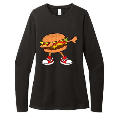 Funny Hamburger Dab Art Women Cheeseburger Lover Womens CVC Long Sleeve Shirt