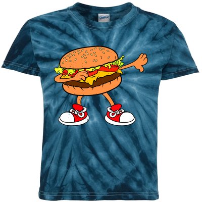 Funny Hamburger Dab Art Women Cheeseburger Lover Kids Tie-Dye T-Shirt