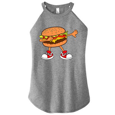 Funny Hamburger Dab Art Women Cheeseburger Lover Women’s Perfect Tri Rocker Tank