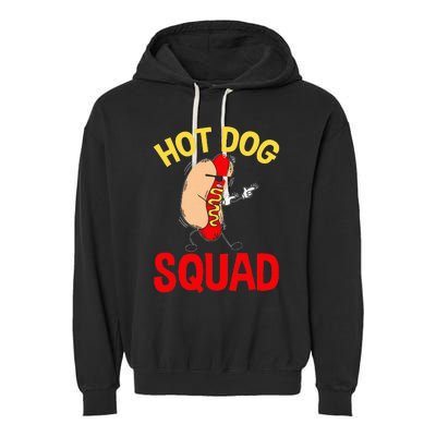 Funny Hot Dog Squad Hot Dog Garment-Dyed Fleece Hoodie