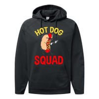 Funny Hot Dog Squad Hot Dog Performance Fleece Hoodie