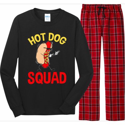 Funny Hot Dog Squad Hot Dog Long Sleeve Pajama Set