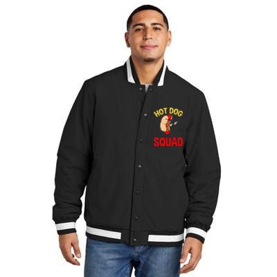 Funny Hot Dog Squad Hot Dog Insulated Varsity Jacket