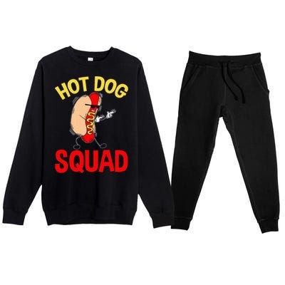 Funny Hot Dog Squad Hot Dog Premium Crewneck Sweatsuit Set