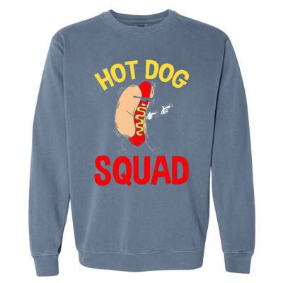 Funny Hot Dog Squad Hot Dog Garment-Dyed Sweatshirt