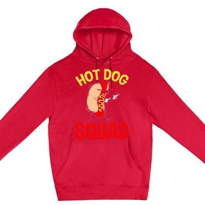 Funny Hot Dog Squad Hot Dog Premium Pullover Hoodie