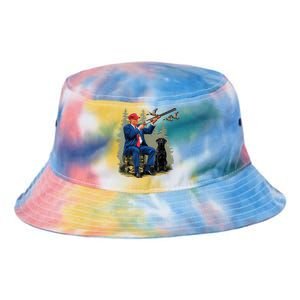 Funny Hunting Duck Trump Camo Hunting Hello Hunting Season Tie Dye Newport Bucket Hat