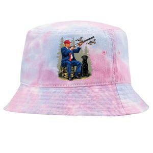 Funny Hunting Duck Trump Camo Hunting Hello Hunting Season Tie-Dyed Bucket Hat