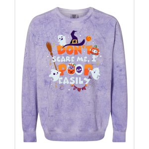 Funny Halloween Dont Scare Me I Poop Easily Colorblast Crewneck Sweatshirt