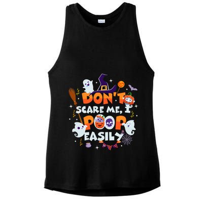 Funny Halloween Dont Scare Me I Poop Easily Ladies PosiCharge Tri-Blend Wicking Tank