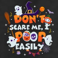 Funny Halloween Dont Scare Me I Poop Easily Garment-Dyed Fleece Hoodie
