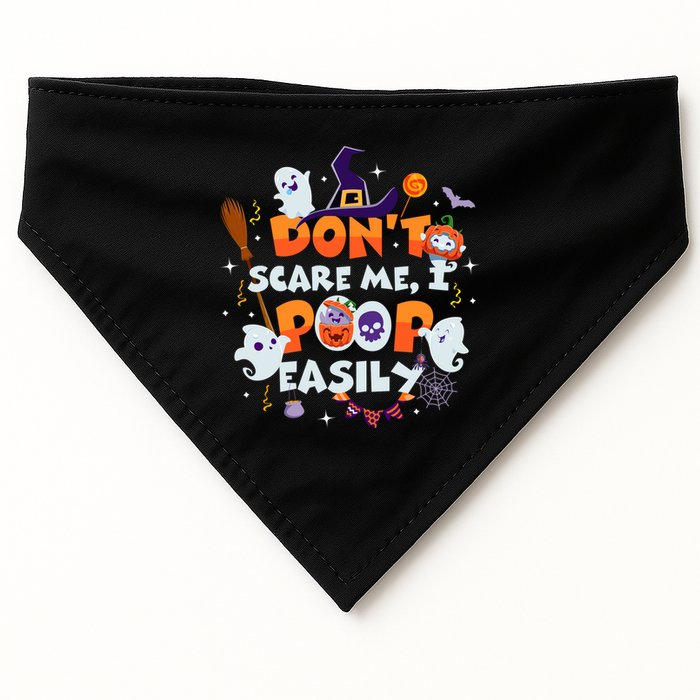 Funny Halloween Dont Scare Me I Poop Easily USA-Made Doggie Bandana