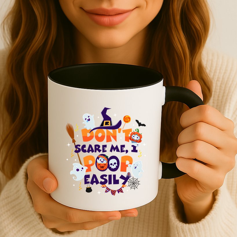 Funny Halloween Dont Scare Me I Poop Easily Mug