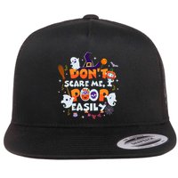 Funny Halloween Dont Scare Me I Poop Easily Flatbill Hat