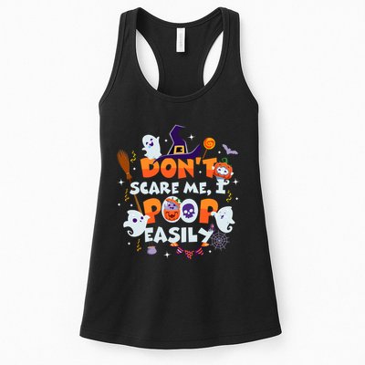 Funny Halloween Dont Scare Me I Poop Easily Womens Tank Top