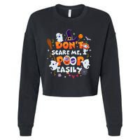 Funny Halloween Dont Scare Me I Poop Easily Cropped Pullover Crew