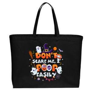 Funny Halloween Dont Scare Me I Poop Easily Cotton Canvas Jumbo Tote