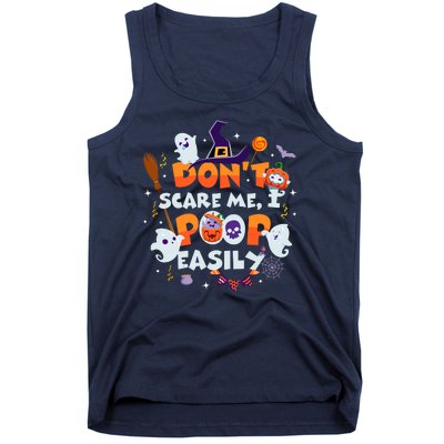 Funny Halloween Dont Scare Me I Poop Easily Tank Top