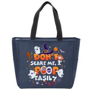 Funny Halloween Dont Scare Me I Poop Easily Zip Tote Bag