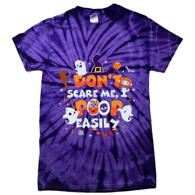 Funny Halloween Dont Scare Me I Poop Easily Tie-Dye T-Shirt