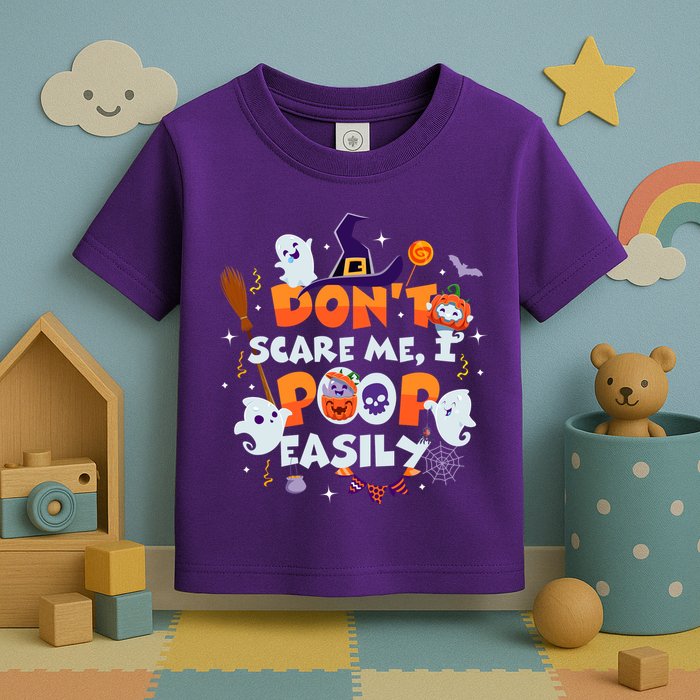 Funny Halloween Dont Scare Me I Poop Easily Toddler T-Shirt