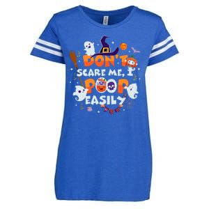 Funny Halloween Dont Scare Me I Poop Easily Enza Ladies Jersey Football T-Shirt