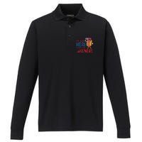 Funny Hot Dog IM Just Here For The Wieners 4th Of July Gift Performance Long Sleeve Polo