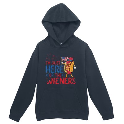 Funny Hot Dog IM Just Here For The Wieners 4th Of July Gift Urban Pullover Hoodie