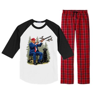 Funny Hunting Duck Trump Camo Hunting Hello Hunting Season Gift Raglan Sleeve Pajama Set