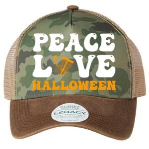 Funny Halloween Disc Golf Costume Peace Love Halloween Great Gift Legacy Tie Dye Trucker Hat