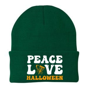 Funny Halloween Disc Golf Costume Peace Love Halloween Great Gift Knit Cap Winter Beanie