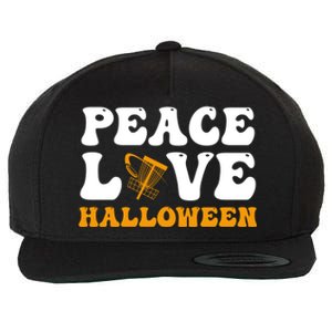 Funny Halloween Disc Golf Costume Peace Love Halloween Great Gift Wool Snapback Cap