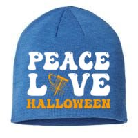 Funny Halloween Disc Golf Costume Peace Love Halloween Great Gift Sustainable Beanie