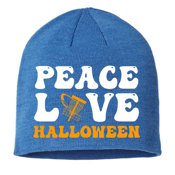 Funny Halloween Disc Golf Costume Peace Love Halloween Great Gift Sustainable Beanie