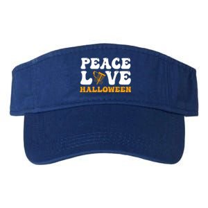 Funny Halloween Disc Golf Costume Peace Love Halloween Great Gift Valucap Bio-Washed Visor