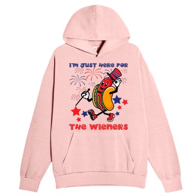 Funny Hot Dog I'm Just Here For The Wieners 4Th Of July Urban Pullover Hoodie