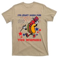 Funny Hot Dog I'm Just Here For The Wieners 4Th Of July T-Shirt