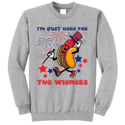 Funny Hot Dog I'm Just Here For The Wieners 4Th Of July Sweatshirt