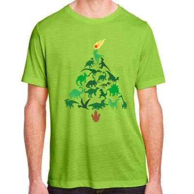 Funny Holyday Dinosaur Merry Christmas Tree Dino Pj Gift Adult ChromaSoft Performance T-Shirt