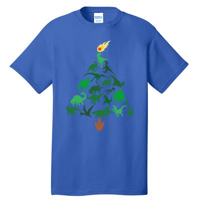 Funny Holyday Dinosaur Merry Christmas Tree Dino Pj Gift Tall T-Shirt