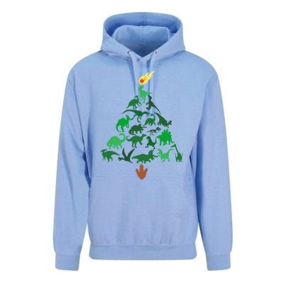 Funny Holyday Dinosaur Merry Christmas Tree Dino Pj Gift Unisex Surf Hoodie