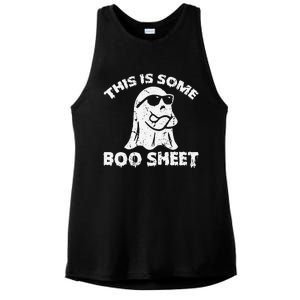 Funny Halloween Design This Is Some Boo Sheet Ghost Retro Ladies PosiCharge Tri-Blend Wicking Tank