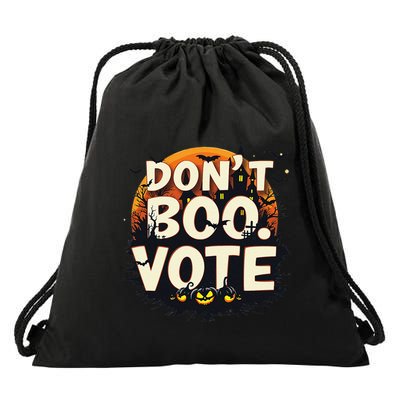 Funny Halloween DonT Boo Vote Spooky Pumpkin Drawstring Bag